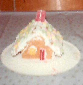 another gingerbread house made with graham wafers