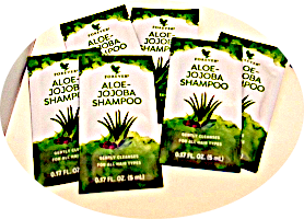 Free sample packets of Aloe Jojoba Shampoo